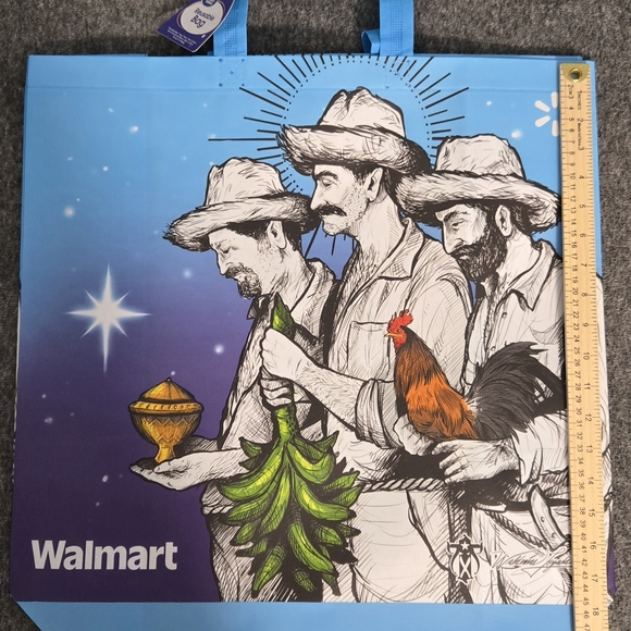 Walmart Limited edition Blue Reusable Tote Bag with Three Wise Men Design - Picture 4 of 8